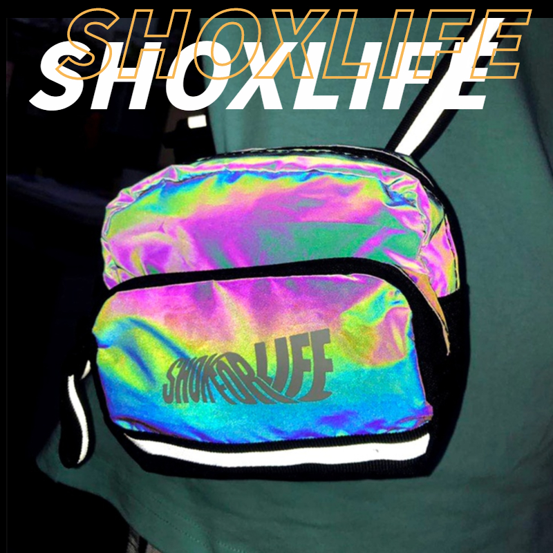 SHOXlife反光斜挎腰包男ins潮小包迷你女生小挎包休闲潮牌单肩包