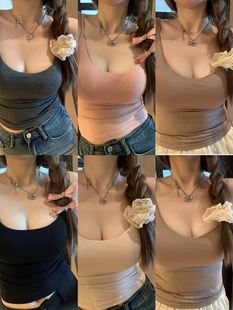 背心性感外穿 内搭修身 庄大泥 无中生有外扩胸垫2.5女纯欲辣妹夏季