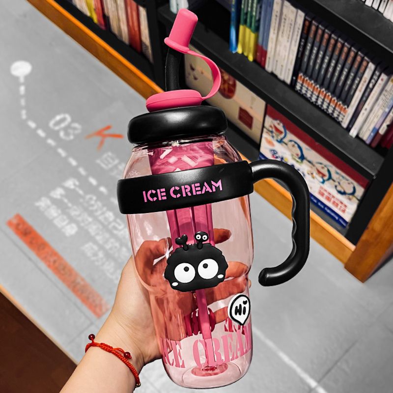 进口巨无霸水杯大容量耐高温杯子女生高颜值夏天吸管茶水分离冰霸
