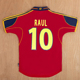 球衣10号劳尔足球服短袖 复刻版 2000年欧洲杯西班牙队主场复古老款