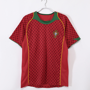 复刻版2004年欧洲杯葡萄牙主场复古老款球衣 菲戈C罗科斯塔足球服