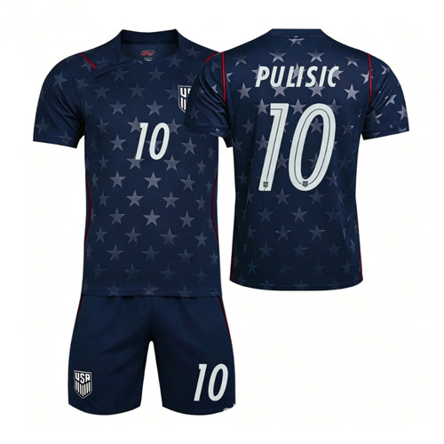 2026世界杯美国主客场球衣国家队10号普利西奇速干足球服套装定制
