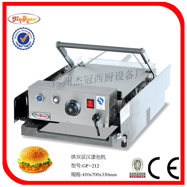 Jieguan gf-212 double layer hamburger baking machine heating toaster commercial equipment of Western fast food chain