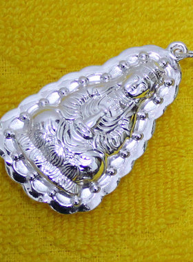 观音佛像足银儿童挂件配饰吊坠