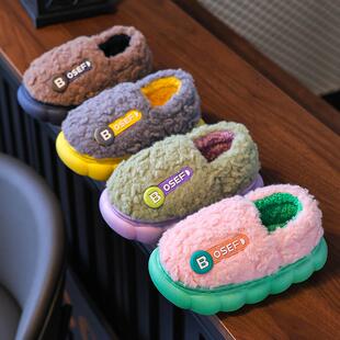 儿童棉拖鞋包跟男童冬季2025新款棉拖宝宝室内家居棉鞋女童毛拖鞋
