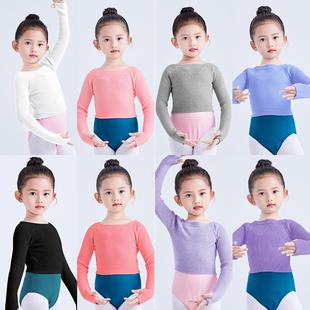 舞蹈服儿童套头秋季女宝宝毛衣冬装V领女童保暖毛衫练功服上衣