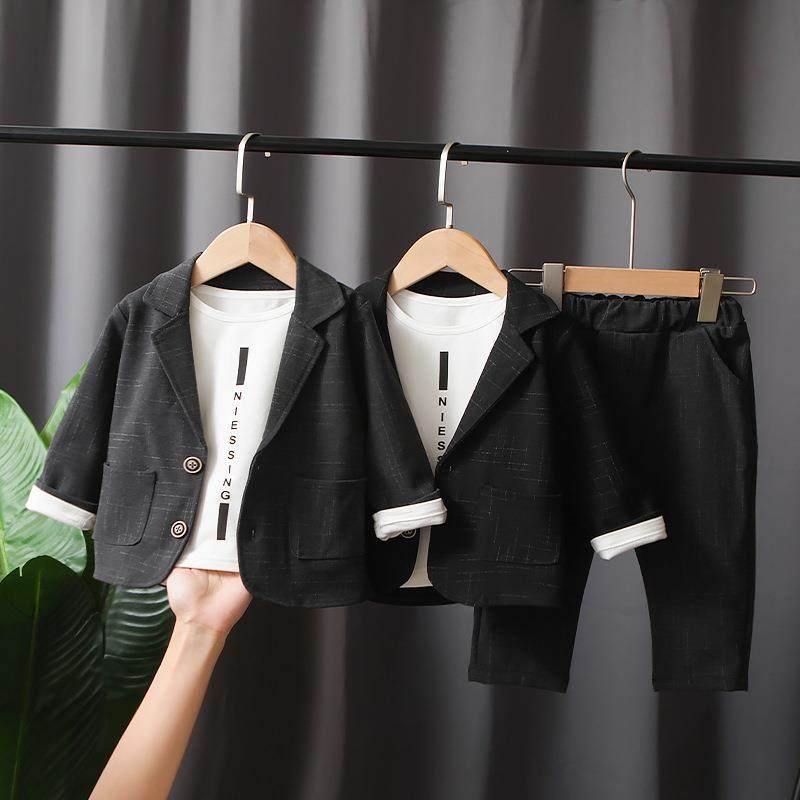 男童西装套装2025春秋装三件套小孩衣服春秋儿童西服小童周岁礼服,童装/婴儿装/亲子装,儿童运动套装,淘宝优惠券,粉丝福利购,淘宝优惠卷