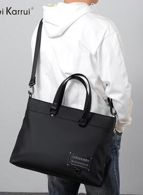 Catei Karrui新款男士手提包公文包超大容量牛津布包欧美风潮流