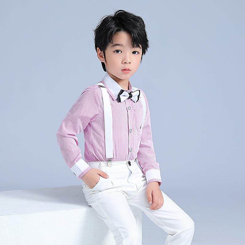 男童背带裤套装2025春季新款韩版长袖时尚条纹衬衫宝宝休闲表演服,童装/婴儿装/亲子装,儿童运动套装,淘宝优惠券,粉丝福利购,淘宝优惠卷