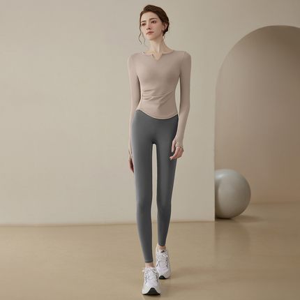 网红瑜伽服套装女2024新款秋冬款专业速干晨跑步健身长袖运动上衣