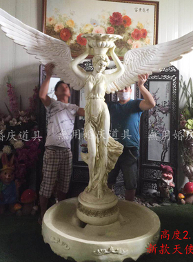 欧式风天使别墅影楼婚礼喷水池