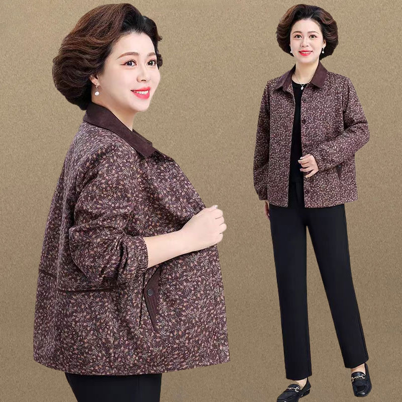 中老年妈妈秋季短袖休闲外套