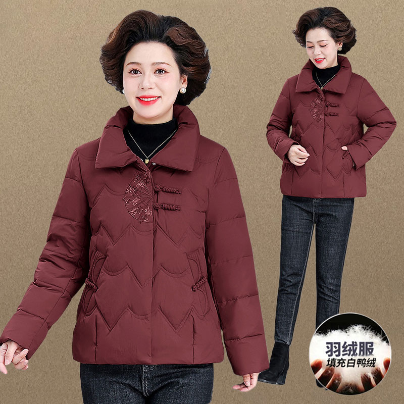 中老年妈妈冬季保暖羽绒服