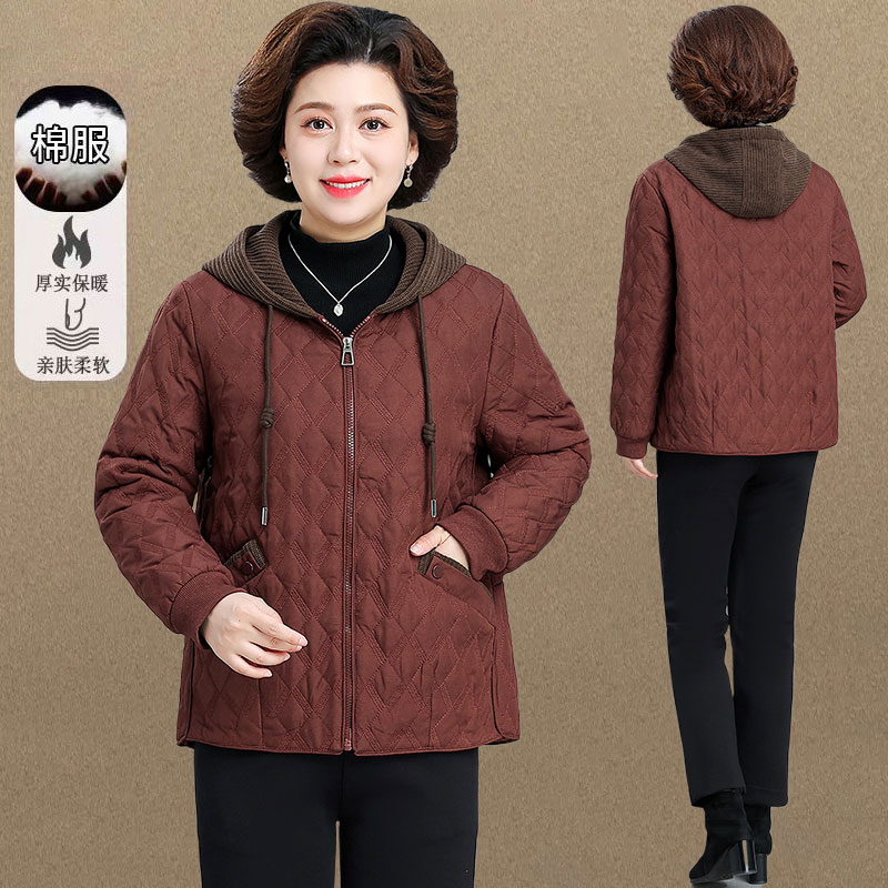 中老年妈妈冬季保暖羽绒棉服