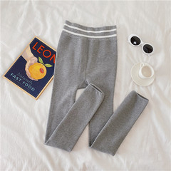 *Real shot real price autumn and winter new high waist, thin and plush, women's pants with trample bottoming pants