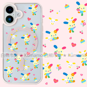 适用iphone17promax苹果16手机壳MagSafe磁吸15支架14透明13日系25ultra花小兔16e花朵蛋糕樱桃兔子17保护套