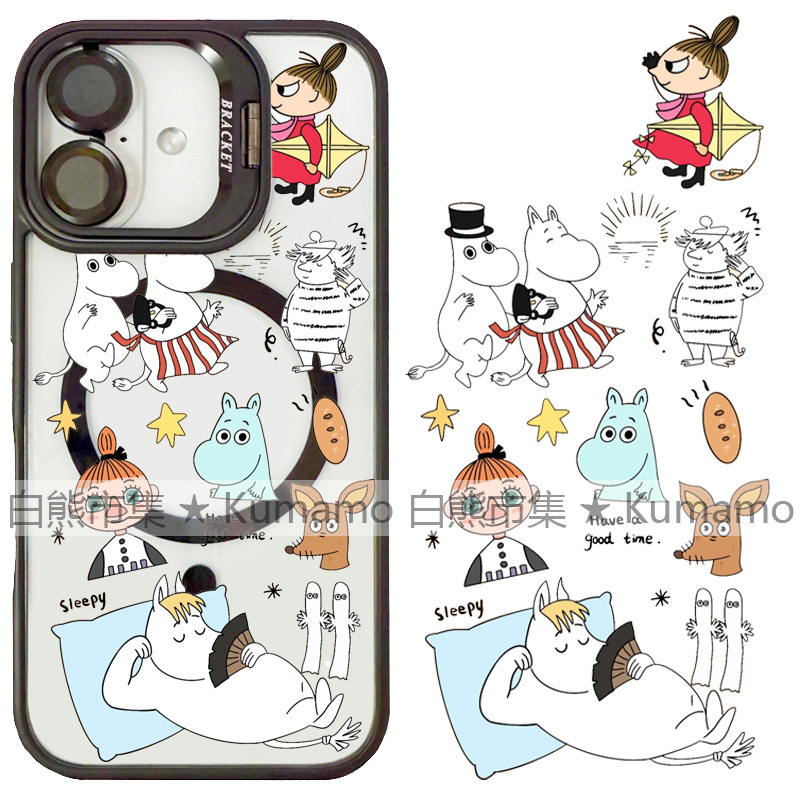 适用iphone17promax苹果17手机壳MagSafe磁吸16镜头支架15透明14姆明河马25ultra亚美13动漫16e卡通保护套12