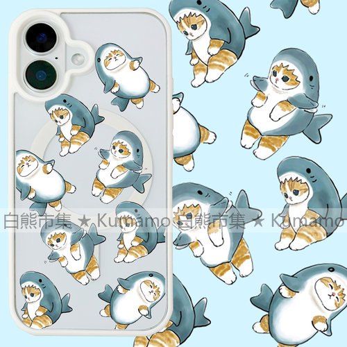 适用iphone17promax苹果16手机壳MagSafe磁吸15支架14透明13鲨鱼猫25ultra橘猫12小猫咪17保护套女78plus/16e
