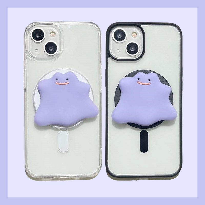 磁吸14支架12防摔11透明15神奇宝贝百变怪软泥怪卡通女无线充电保护套