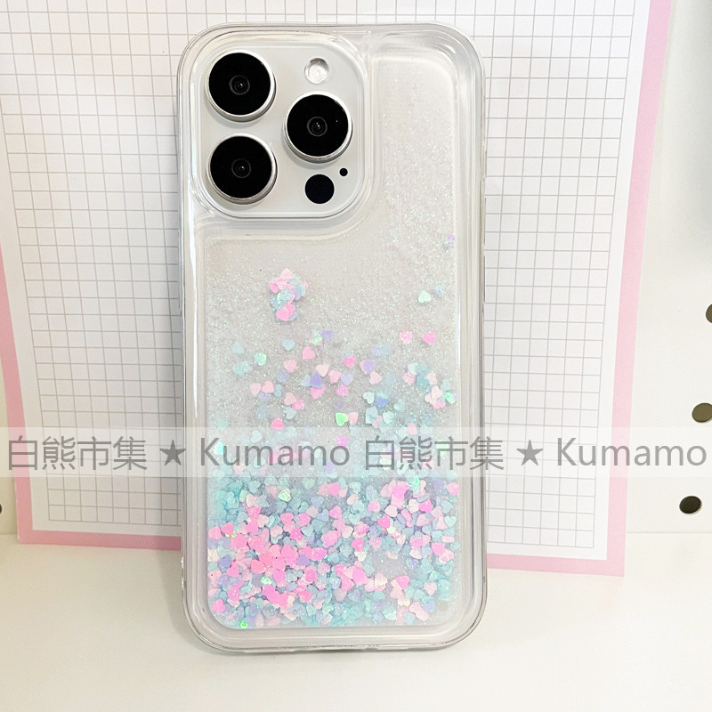 适用iphone16promax保护套15苹果16手机壳13透明12流沙11保护套14彩色15pro爱心雪花少女ins风小清新简约梦幻