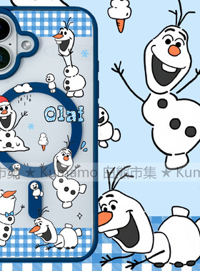 适用iphone17promax苹果17手机壳MagSafe磁吸15支架14透明13冬日雪宝25ultra冰雪奇缘12雪花16保护套i7/8/16e