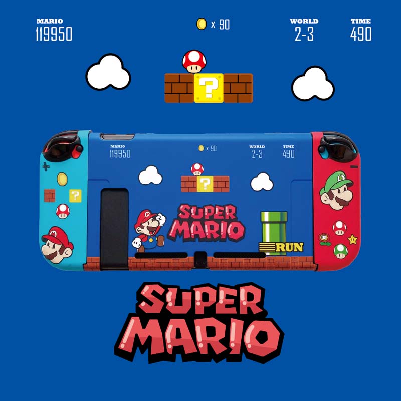 马里奥玛丽卡通男任天堂switch ns保护套游戏机分体配件磨砂软壳