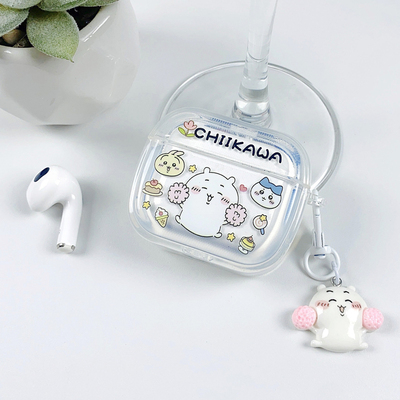 适用于苹果无线蓝牙耳机AirPods1/2保护壳pro保护套pro2新3代吉伊卡哇小八乌萨奇卡通ins风光油挂件保护套女