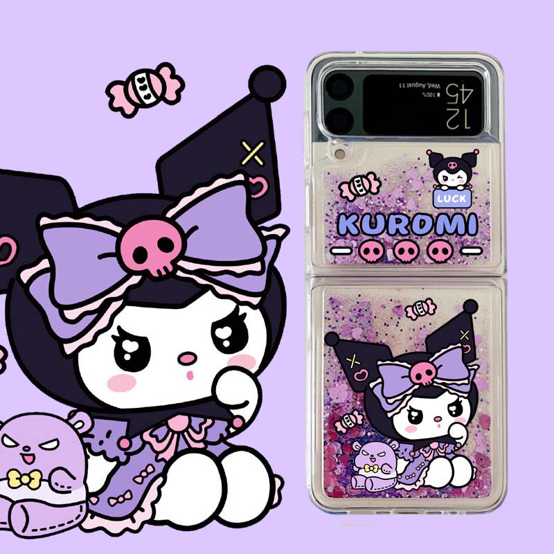适用Zflip6三星Zflip5手机壳Zflip4上下折叠Zflip3透明Zflip7流沙防摔软套可爱库洛米ins风卡通可爱日系少女
