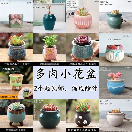 多肉花盆陶瓷多肉植物粗陶复古素烧紫砂家用创意大小简约特价清仓