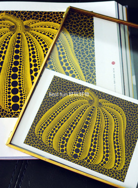 草间弥生YAYOI KUSAMA南瓜波点画芯海报明信片抽象现代家居装饰画