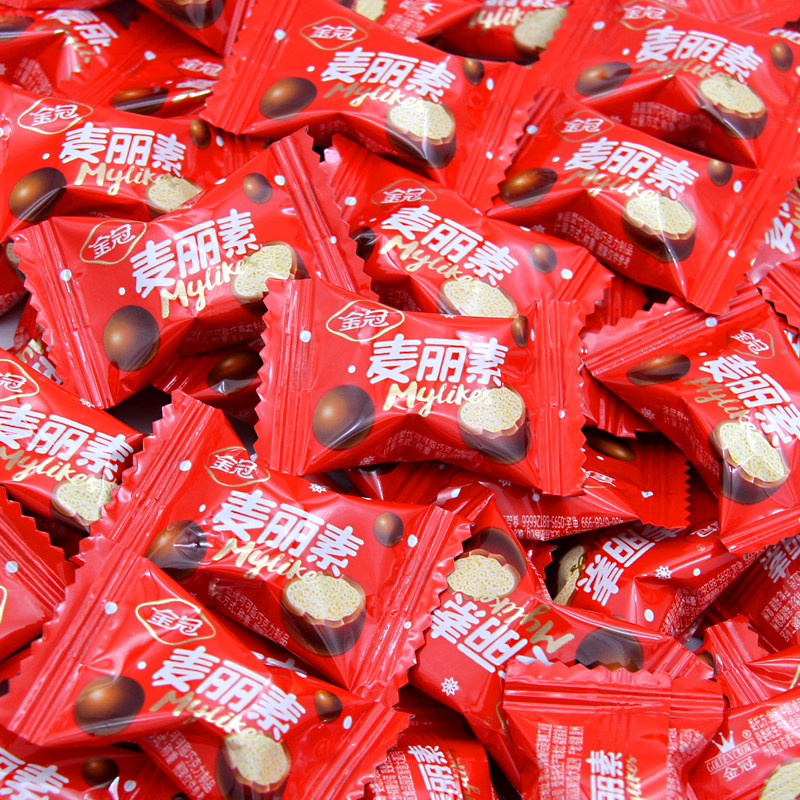 金冠麦丽素500g结婚喜糖巧克力味豆怀旧休闲零食散装(代可可脂)