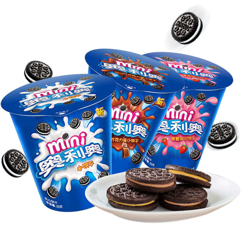 包邮 亿滋mini奥利奥迷你夹心小饼干原味/巧克力味/草莓味55g