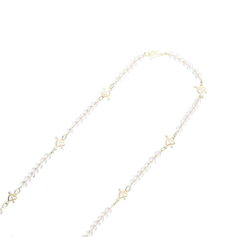 COPPER PLATED 14K GOLD COLOR-RETAINING CRYSTAL BEADS LOVE CHAIN DIY NECKLACE CUPID ARCHER CHAIN LOOSE CHAIN ACCESSORIES