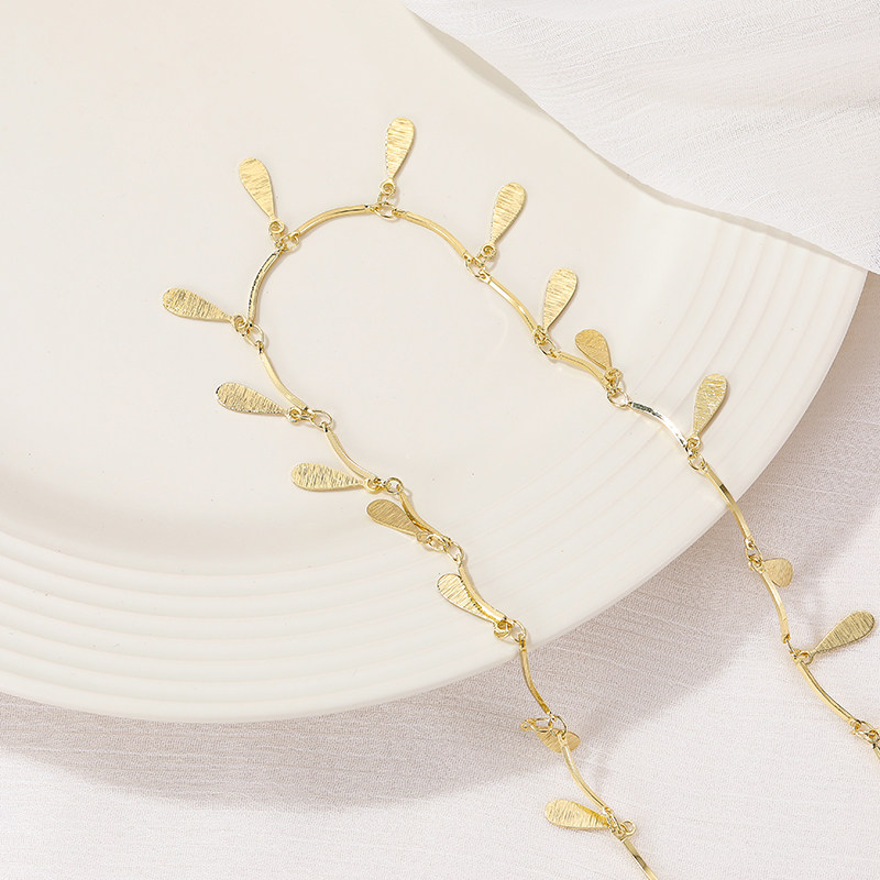 COPPER PACKAGE 14K REAL GOLD COLOR-KEEPING HANGING STAR CHAIN WATER DROP PLUM BLOSSOM CHAIN HANDMADE DIY BRACELET ACCESSORIES NECKLACE MATERIAL