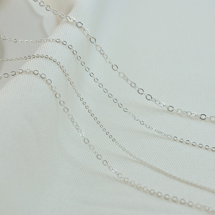 COPPER CHAIN PLATED S COLOR-PRESERVING FLAT O-CHAIN CROSS CHAIN SILVER-COATED LOOSE CHAIN HANDMADE DIY NECKLACE JEWELRY ACCESSORIES