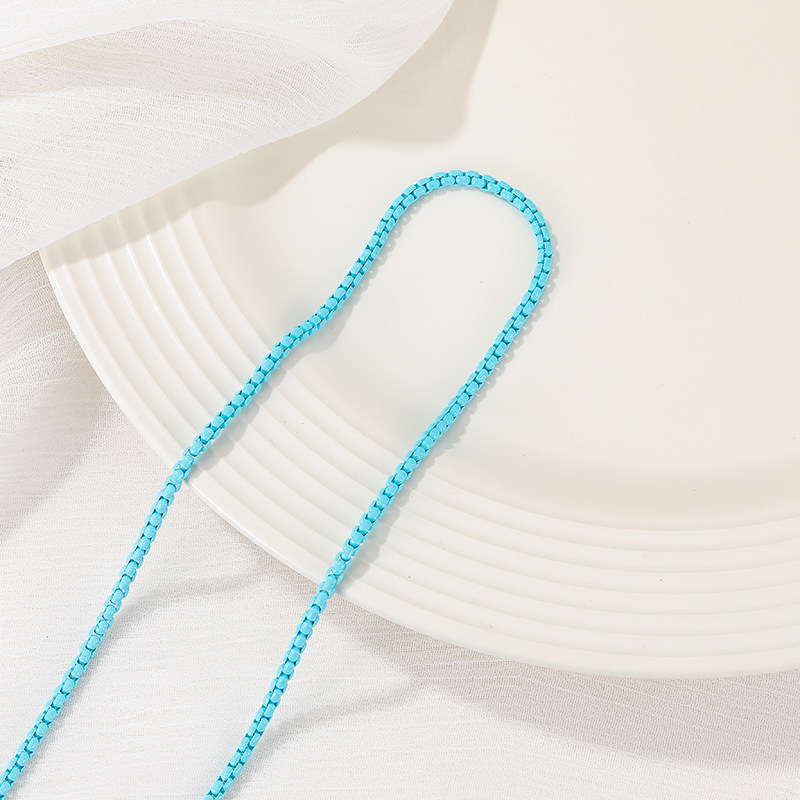 TONGDU COLOR GLAZE COLOR-PRESERVING BOX CHAIN MULTI-COLOR NECKLACE BRACELET DIY MATERIAL FINE CHAIN HANDMADE LOOSE CHAIN JEWELRY ACCESSORIES