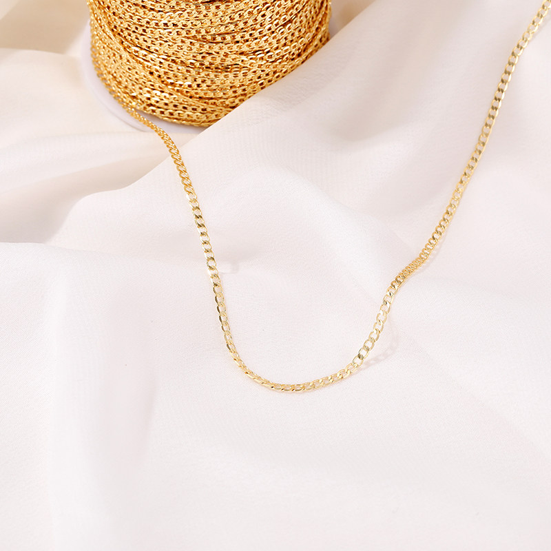 14K GOLD-FILLED COLOR-RETAINING FLATTENED O-SHAPED CHAIN LOOSE CHAIN CHAIN DIY NECKLACE CLAVICLE CHAIN ORNAMENT BRACELET EARRING MATERIAL