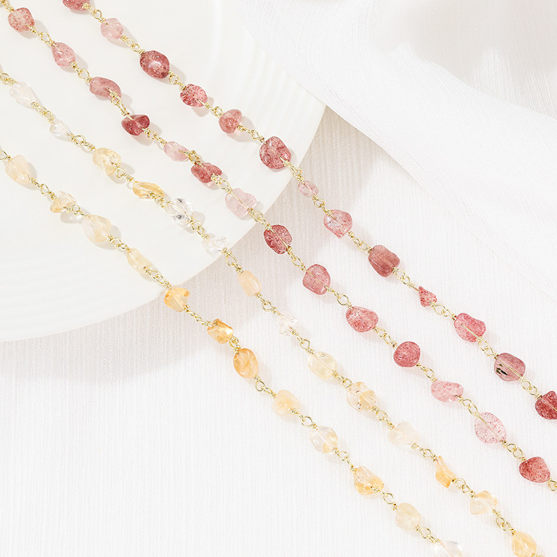 NATURAL CRYSTAL STONE CHAIN COPPER WIRE TWISTED CHAIN COLOR PRESERVATION HAND-MADE DIY NECKLACE ACCESSORIES BRACELET JEWELRY MATERIAL LOOSE CHAIN