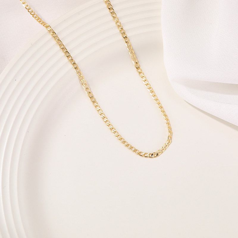 14K GOLD-FILLED COLOR-RETAINING FLATTENED O-SHAPED CHAIN LOOSE CHAIN CHAIN DIY NECKLACE CLAVICLE CHAIN ORNAMENT BRACELET EARRING MATERIAL