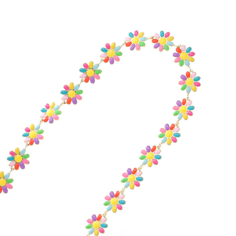 COLOR DROP GLAZE MULTI-COLOR DAISY CHAIN COLOR-RETAINING 14K GOLD-FILLED CHAIN NECKLACE BRACELET MATERIAL DIY JEWELRY ACCESSORIES