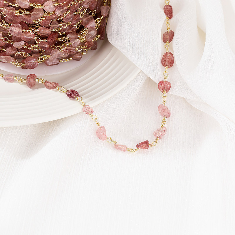 NATURAL CRYSTAL STONE CHAIN COPPER WIRE TWISTED CHAIN COLOR PRESERVATION HAND-MADE DIY NECKLACE ACCESSORIES BRACELET JEWELRY MATERIAL LOOSE CHAIN