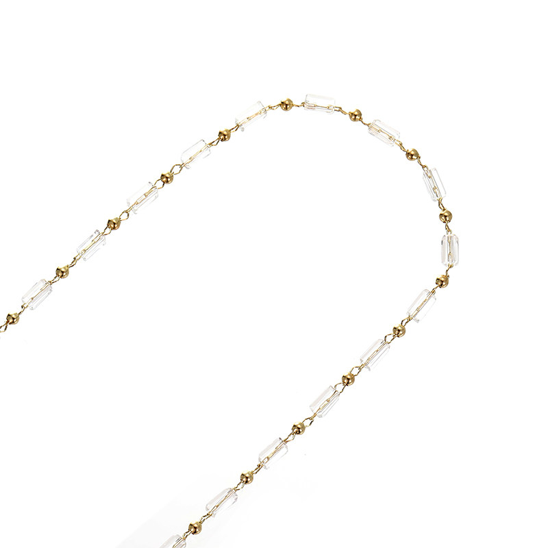 COLOR-RETAINING 14K GOLD-FILLED CRYSTAL ZIRCON FACETED SQUARE PIPE CLAMP SMALL GOLD BEADS HANDMADE LOOSE CHAIN DIY JEWELRY CHAIN