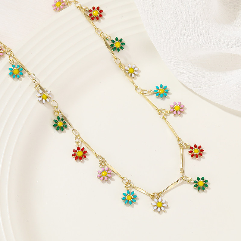 COPPER PACKAGE 14K REAL GOLD COLOR RETENTION HANGING MIXED COLOR DAISY CHAIN PLUM BLOSSOM CHAIN HANDMADE BRACELET DIY ACCESSORIES NECKLACE MATERIAL