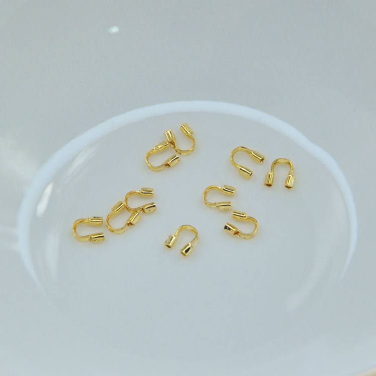 14K GOLD-FILLED U-SHAPED LINE GUARD FINISHING BUCKLE COLOR-PRESERVING JEWELRY ACCESSORIES HORSESHOE BUCKLE BEADED STEEL WIRE HANDMADE DIY MATERIAL