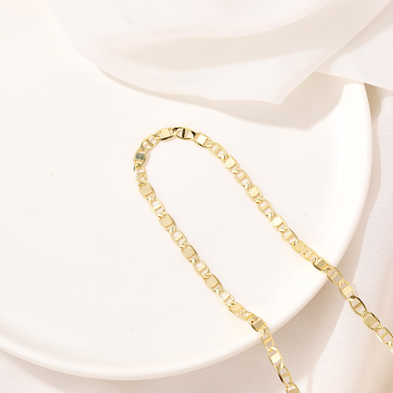 COLOR-RETAINING JAPANESE CHAIN 14K GOLD-FILLED CHAIN DOUBLE HOLE NECKLACE HANDMADE LOOSE CHAIN DIY BRACELET JEWELRY ACCESSORIES MATERIAL
