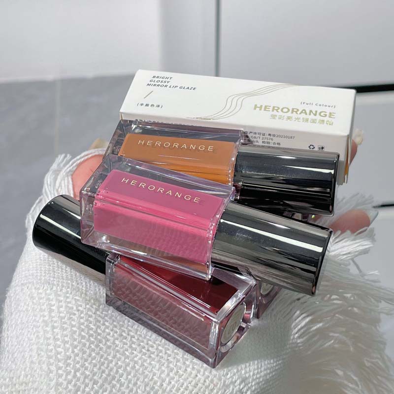 HERORANGE~莹彩亮光镜面唇釉滋润保湿防水不易掉色素颜显 HERANGE