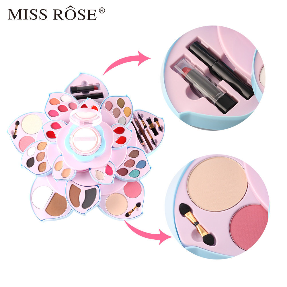 MISSROSE气垫BB粉色旋转大梅花彩妆盘眼影盘多功能彩妆套 MISROSE