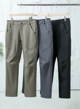 平替户外科技加绒保暖软壳裤防水三防透气休闲男冲锋裤3033-45018