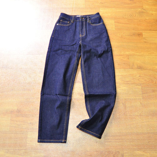 官2400+原货女装高腰锥形宽松秋冬磨毛棉弹休闲牛仔裤5068R-61