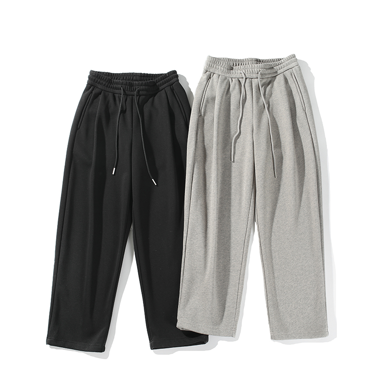 重磅加绒加厚男士一体绒宽松保暖直筒阔腿休闲长裤卫裤3020-A0149